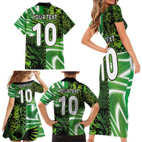 Custom Nigeria Football Family Matching Short Sleeve Bodycon Dress and Hawaiian Shirt Super Eagles Spirit - Wonder Print Shop