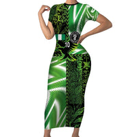 Custom Nigeria Football Family Matching Short Sleeve Bodycon Dress and Hawaiian Shirt Super Eagles Spirit - Wonder Print Shop