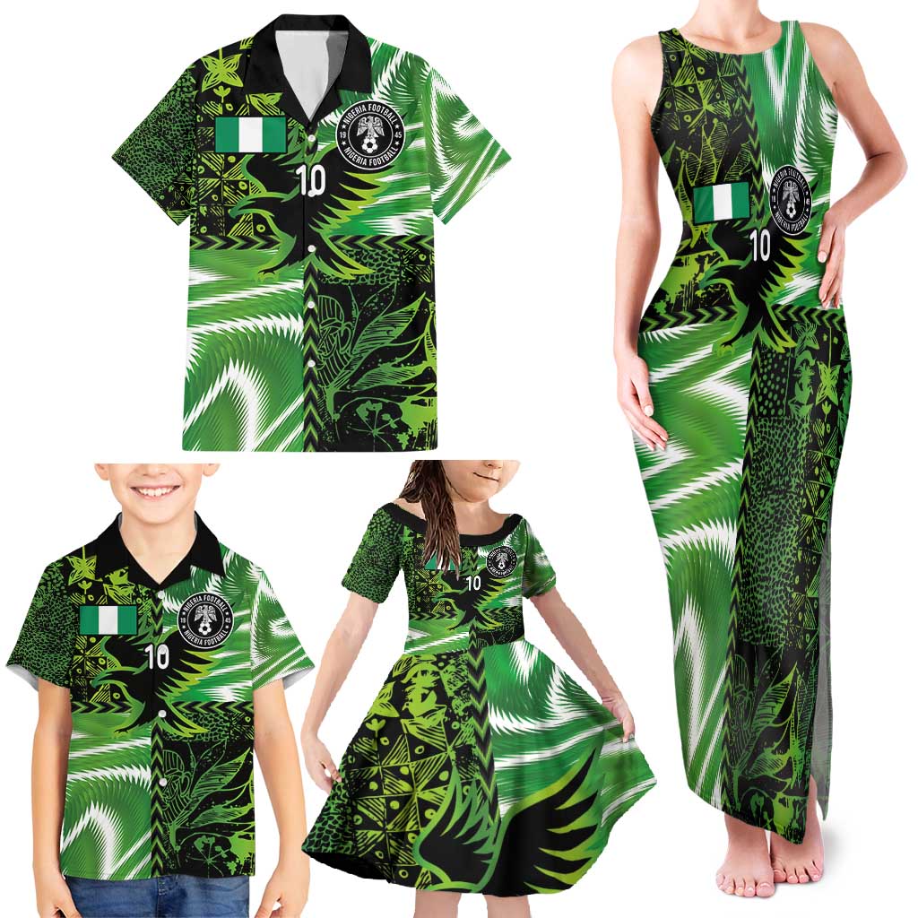 Custom Nigeria Football Family Matching Tank Maxi Dress and Hawaiian Shirt Super Eagles Spirit - Wonder Print Shop