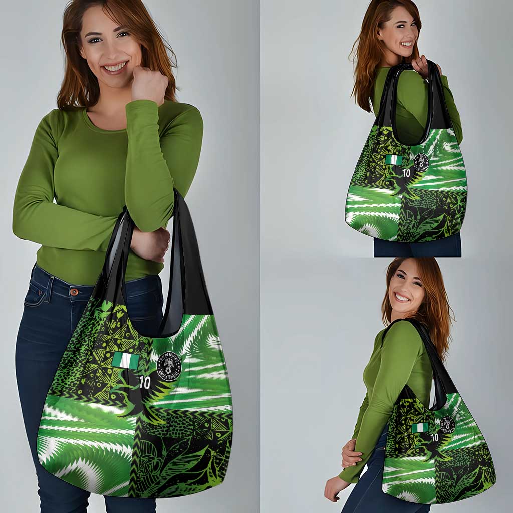 Custom Nigeria Football Grocery Bag Super Eagles Spirit - Wonder Print Shop