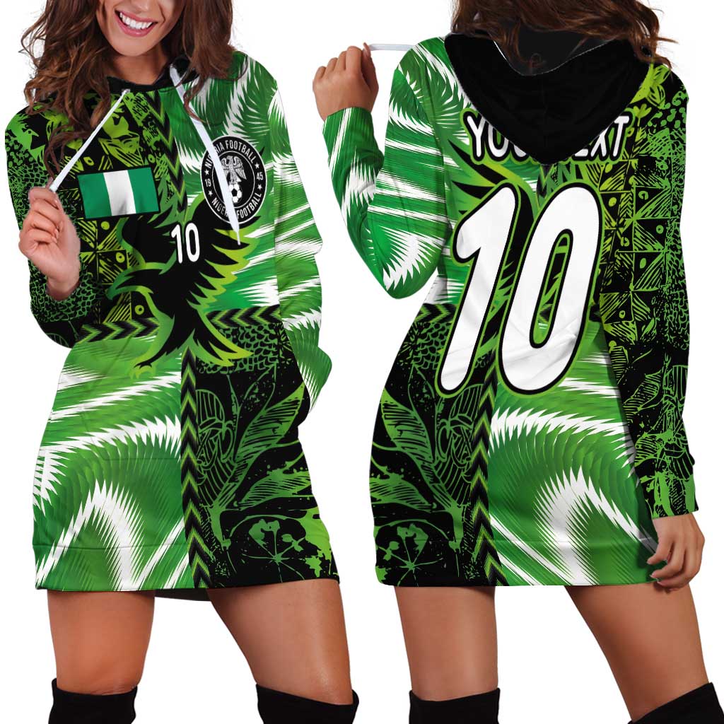 Custom Nigeria Football Hoodie Dress Super Eagles Spirit - Wonder Print Shop