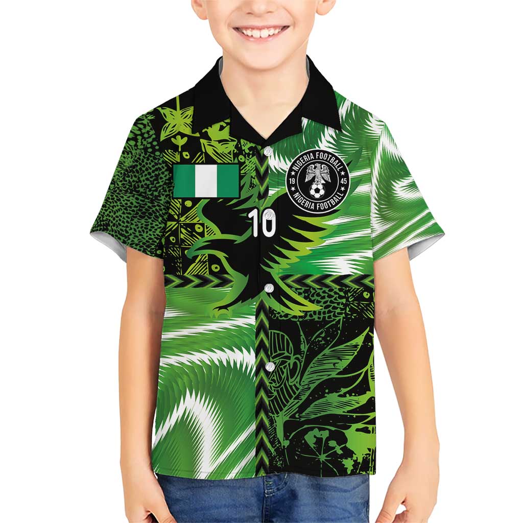 Custom Nigeria Football Kid Hawaiian Shirt Super Eagles Spirit - Wonder Print Shop