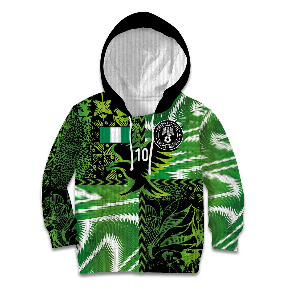 Custom Nigeria Football Kid Hoodie Super Eagles Spirit - Wonder Print Shop