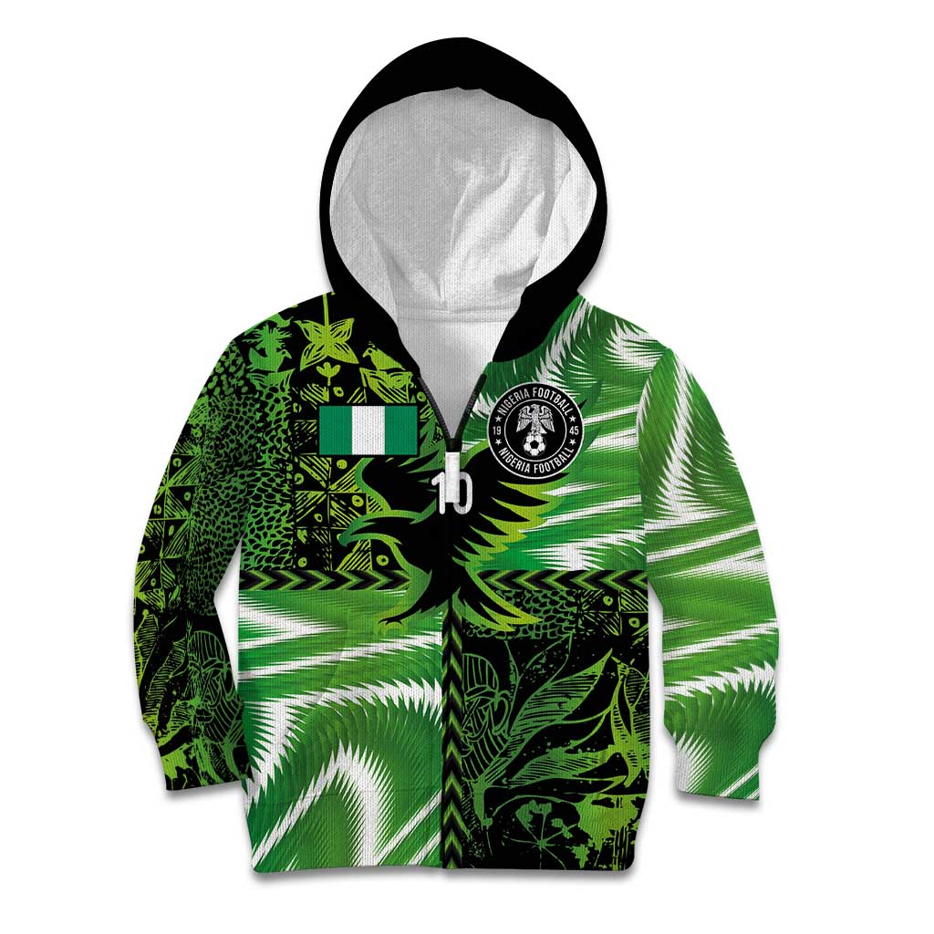 Custom Nigeria Football Kid Hoodie Super Eagles Spirit - Wonder Print Shop