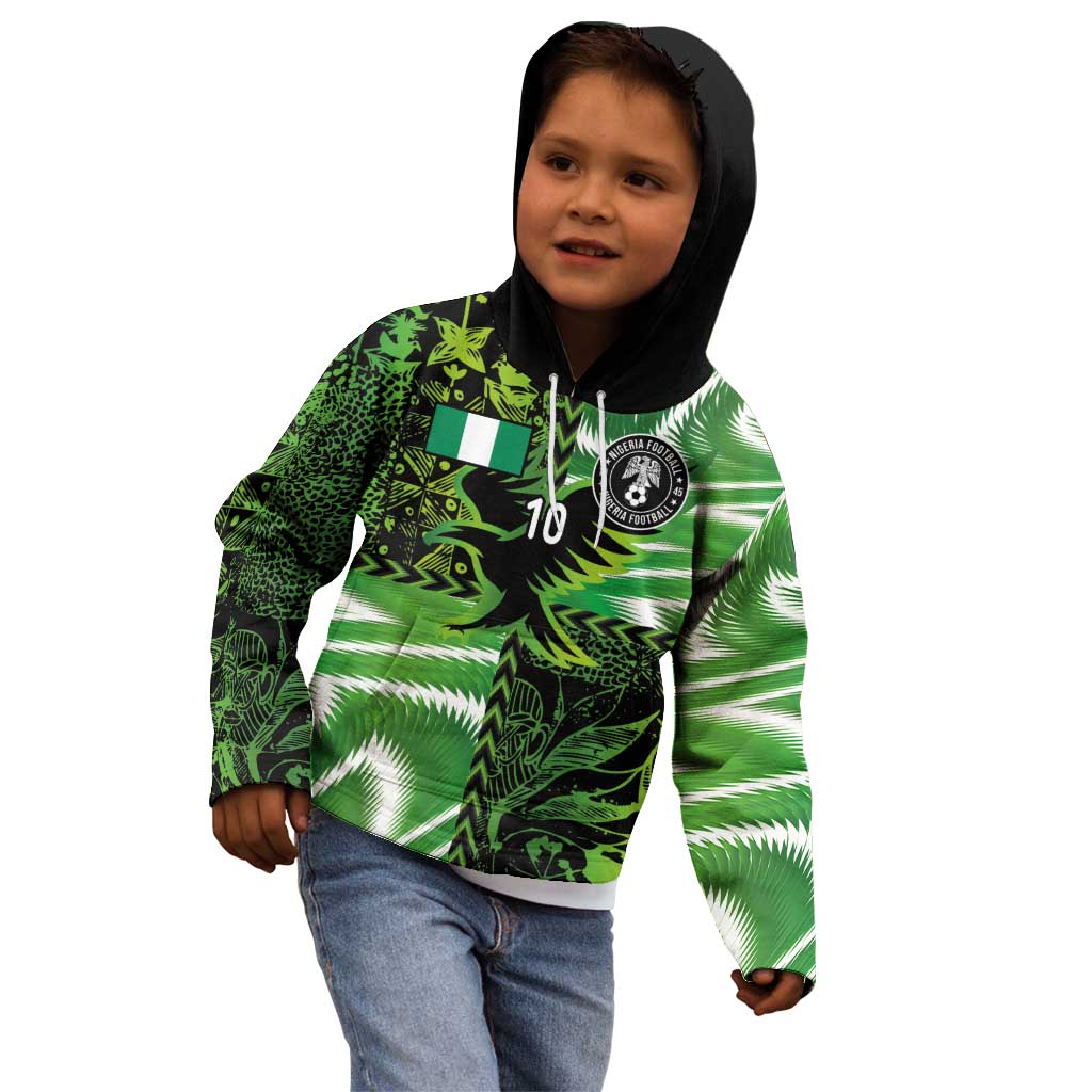 Custom Nigeria Football Kid Hoodie Super Eagles Spirit - Wonder Print Shop