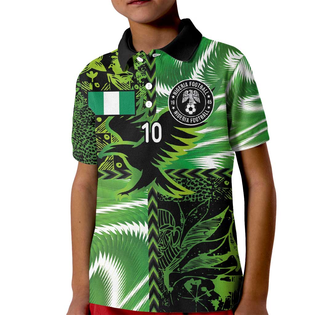 Custom Nigeria Football Kid Polo Shirt Super Eagles Spirit - Wonder Print Shop