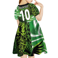 Custom Nigeria Football Kid Short Sleeve Dress Super Eagles Spirit - Wonder Print Shop
