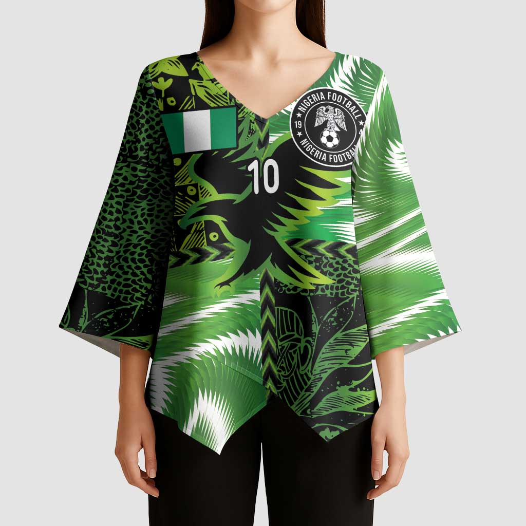Custom Nigeria Football Kimono Sleeve Blouse Super Eagles Spirit - Wonder Print Shop