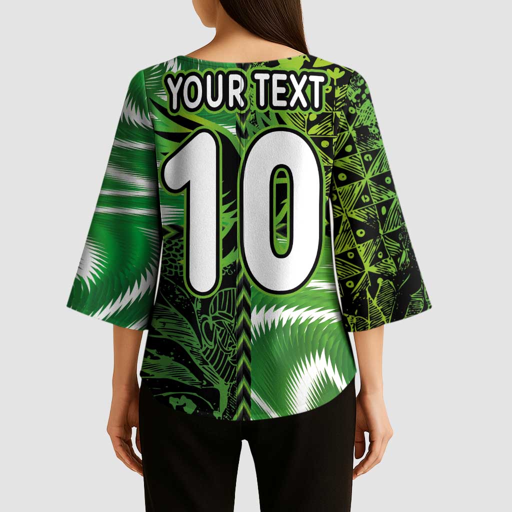 Custom Nigeria Football Kimono Sleeve Blouse Super Eagles Spirit - Wonder Print Shop