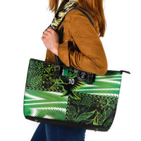 Custom Nigeria Football Leather Tote Bag Super Eagles Spirit - Wonder Print Shop