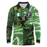 Custom Nigeria Football Long Sleeve Polo Shirt Super Eagles Spirit - Wonder Print Shop