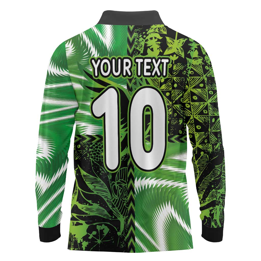 Custom Nigeria Football Long Sleeve Polo Shirt Super Eagles Spirit - Wonder Print Shop