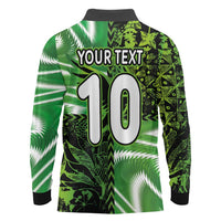 Custom Nigeria Football Long Sleeve Polo Shirt Super Eagles Spirit - Wonder Print Shop