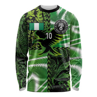 Custom Nigeria Football Long Sleeve Shirt Super Eagles Spirit - Wonder Print Shop