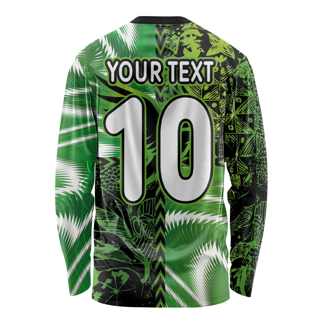 Custom Nigeria Football Long Sleeve Shirt Super Eagles Spirit - Wonder Print Shop