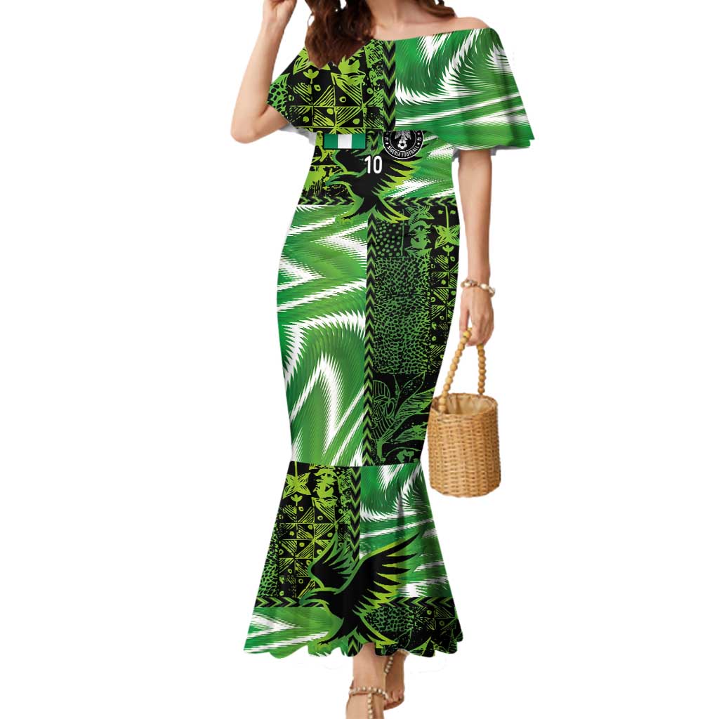 Custom Nigeria Football Mermaid Dress Super Eagles Spirit - Wonder Print Shop