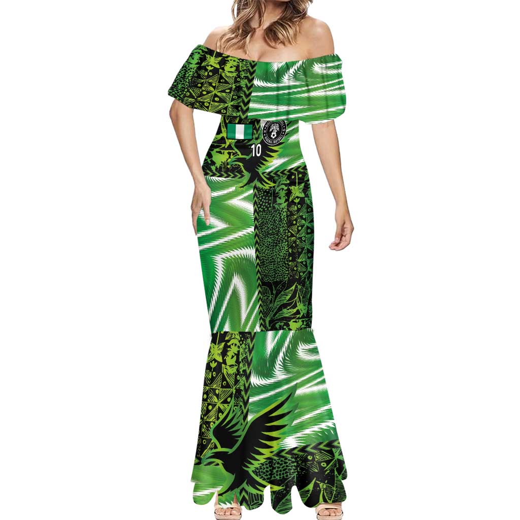 Custom Nigeria Football Mermaid Dress Super Eagles Spirit - Wonder Print Shop