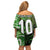Custom Nigeria Football Off Shoulder Short Dress Super Eagles Spirit - Wonder Print Shop