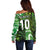 Custom Nigeria Football Off Shoulder Sweater Super Eagles Spirit - Wonder Print Shop