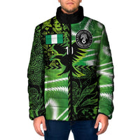 Custom Nigeria Football Padded Jacket Super Eagles Spirit - Wonder Print Shop