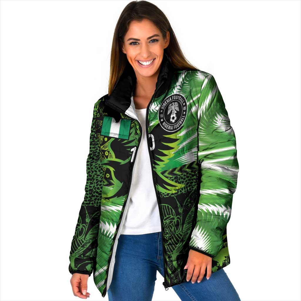 Custom Nigeria Football Padded Jacket Super Eagles Spirit - Wonder Print Shop
