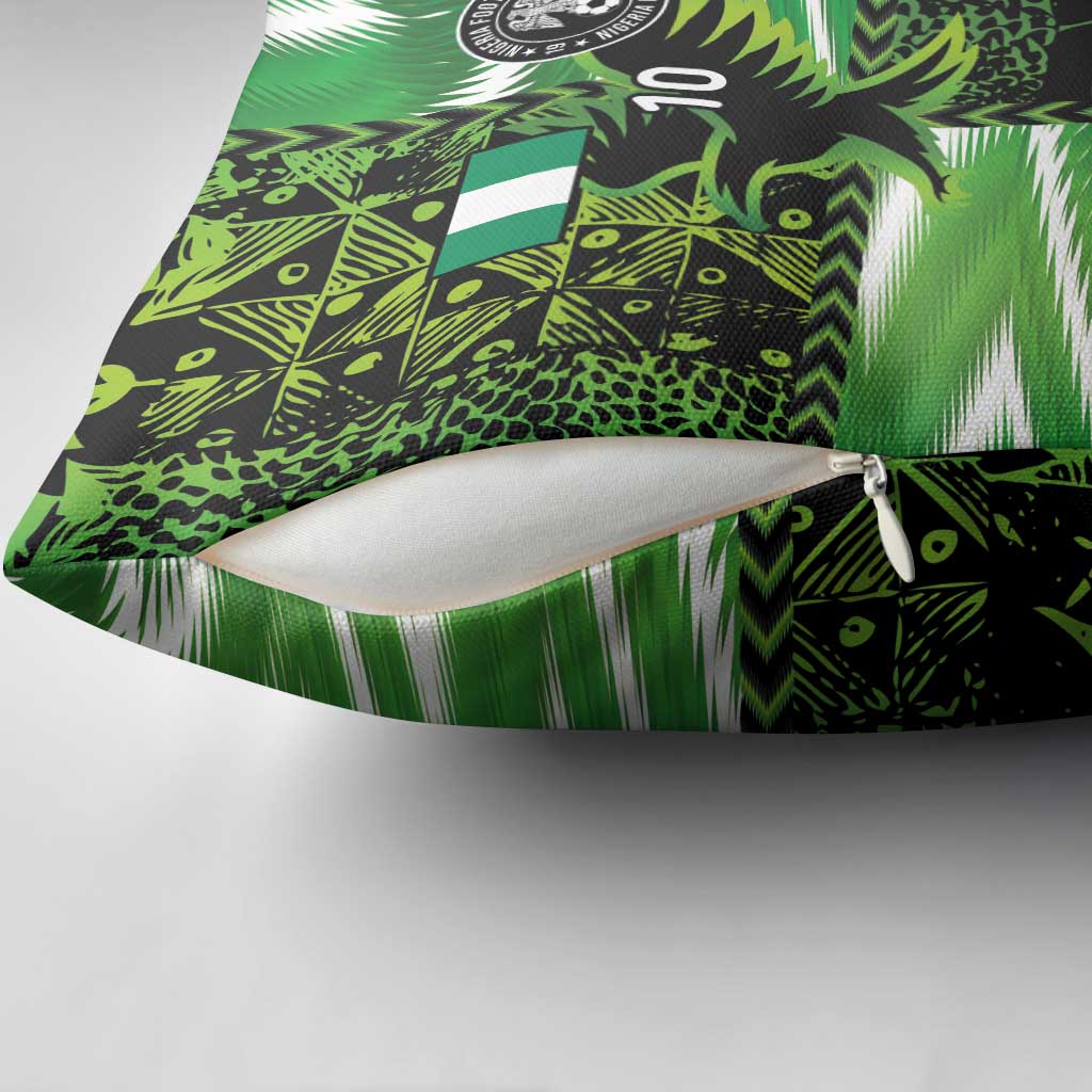 Custom Nigeria Football Pillow Cover Super Eagles Spirit - Wonder Print Shop