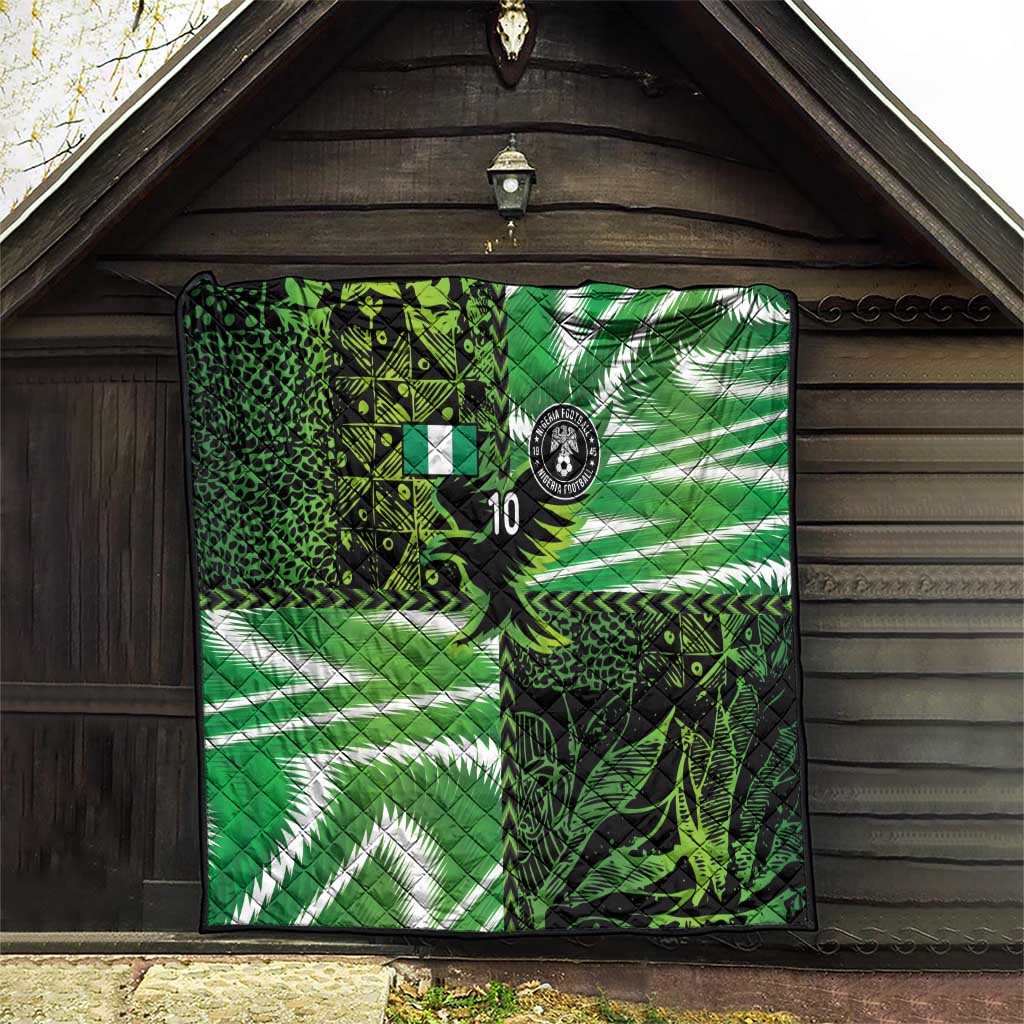 Custom Nigeria Football Quilt Super Eagles Spirit - Wonder Print Shop