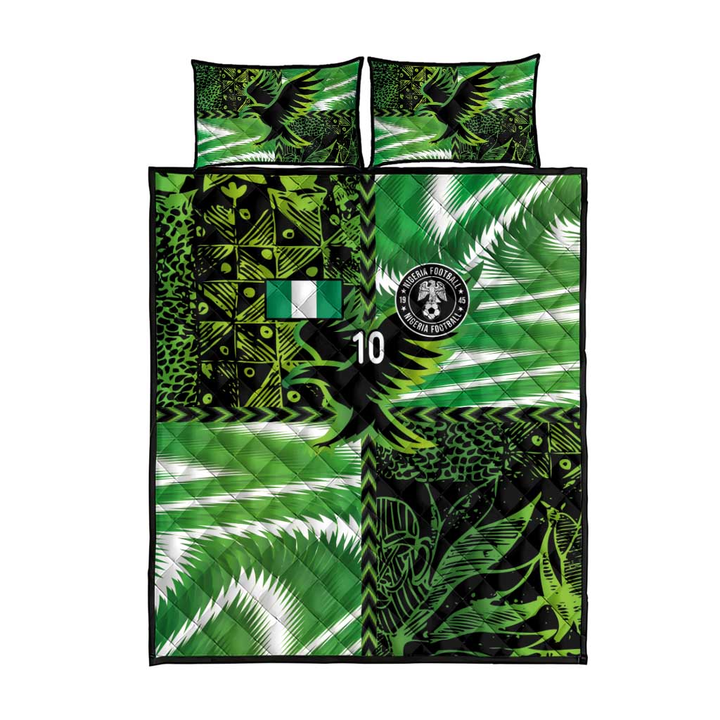 Custom Nigeria Football Quilt Bed Set Super Eagles Spirit - Wonder Print Shop