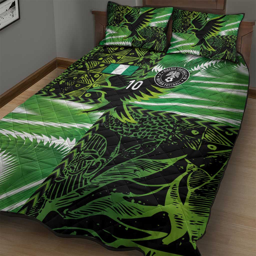 Custom Nigeria Football Quilt Bed Set Super Eagles Spirit - Wonder Print Shop