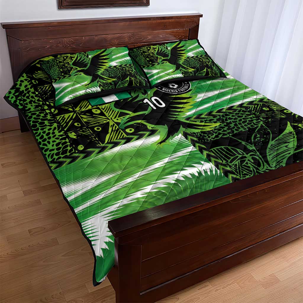 Custom Nigeria Football Quilt Bed Set Super Eagles Spirit - Wonder Print Shop
