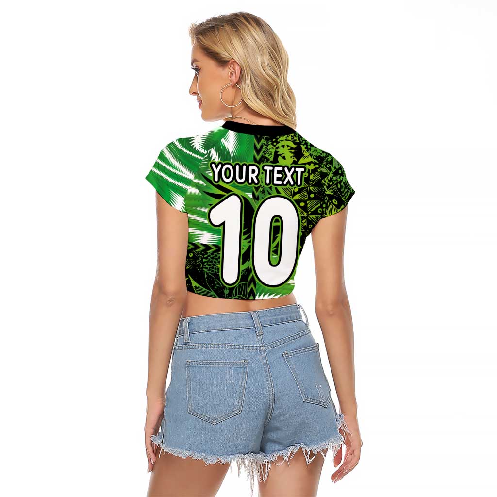 Custom Nigeria Football Raglan Cropped T Shirt Super Eagles Spirit - Wonder Print Shop