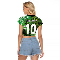 Custom Nigeria Football Raglan Cropped T Shirt Super Eagles Spirit - Wonder Print Shop