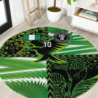 Custom Nigeria Football Round Carpet Super Eagles Spirit - Wonder Print Shop