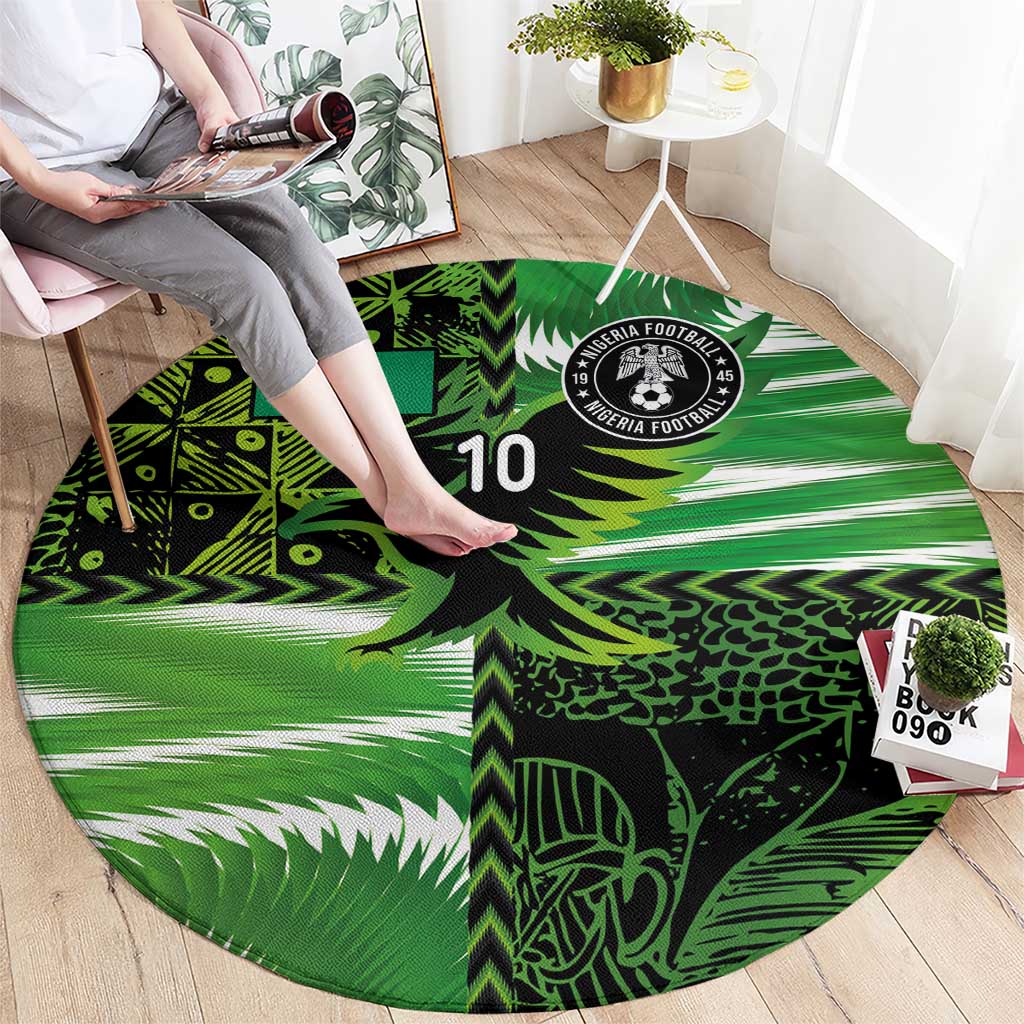 Custom Nigeria Football Round Carpet Super Eagles Spirit - Wonder Print Shop
