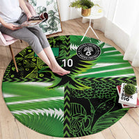 Custom Nigeria Football Round Carpet Super Eagles Spirit - Wonder Print Shop