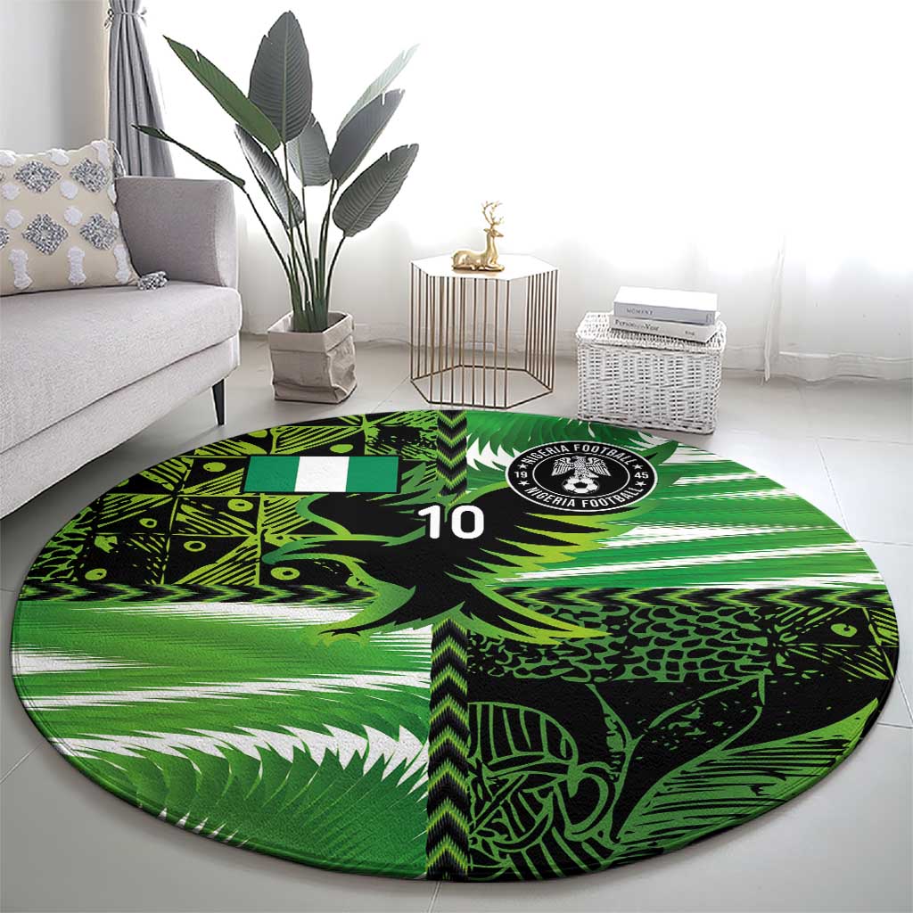 Custom Nigeria Football Round Carpet Super Eagles Spirit - Wonder Print Shop