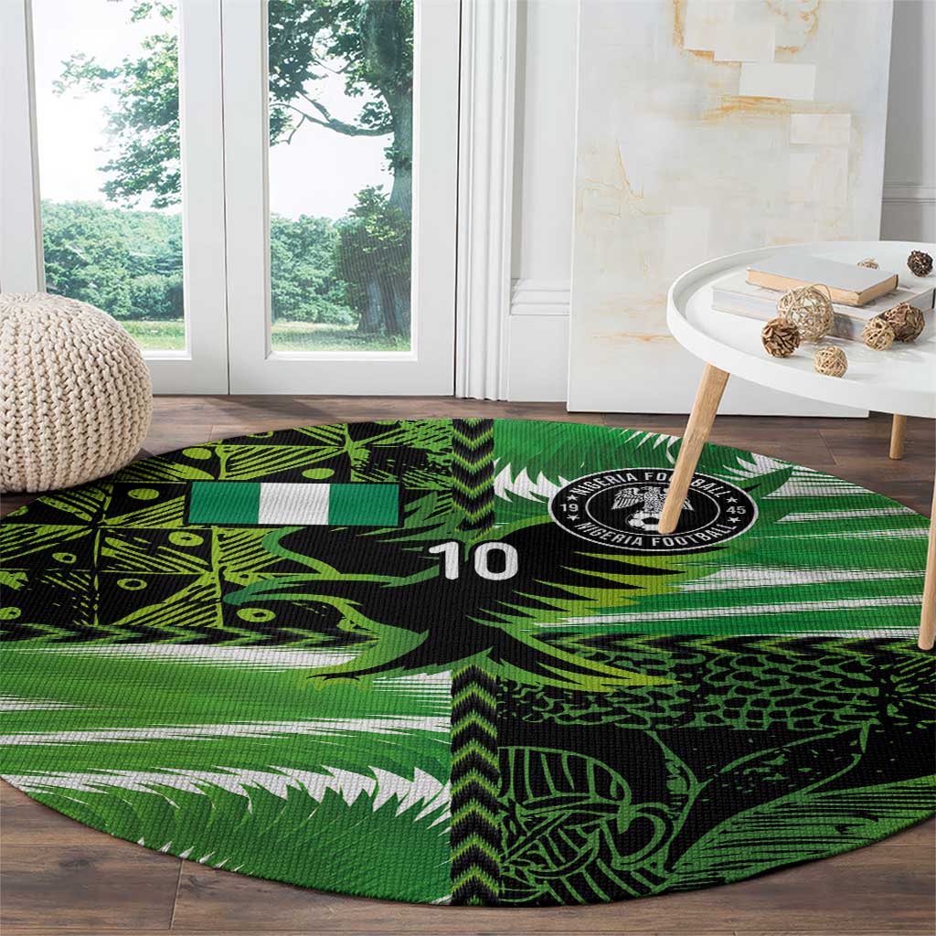 Custom Nigeria Football Round Carpet Super Eagles Spirit - Wonder Print Shop