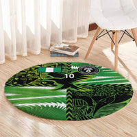 Custom Nigeria Football Round Carpet Super Eagles Spirit - Wonder Print Shop