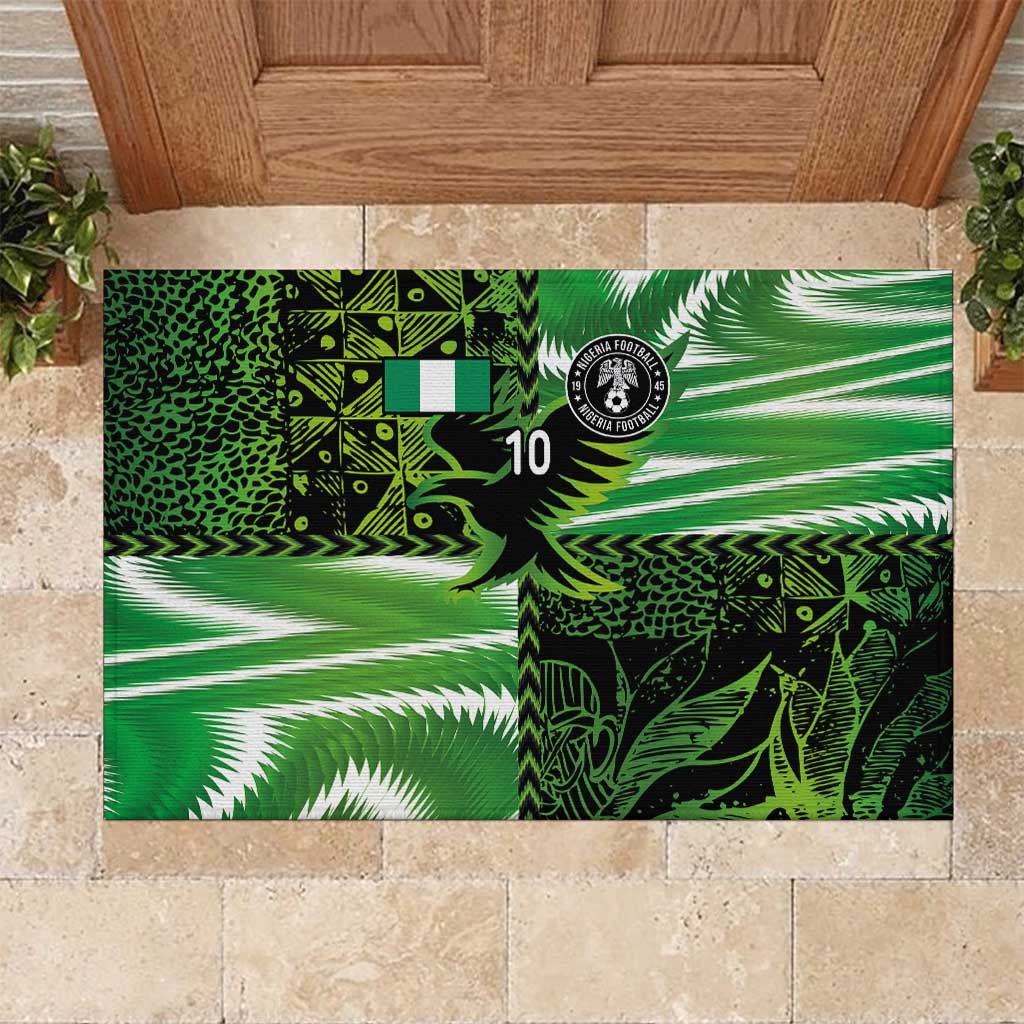 Custom Nigeria Football Rubber Doormat Super Eagles Spirit - Wonder Print Shop