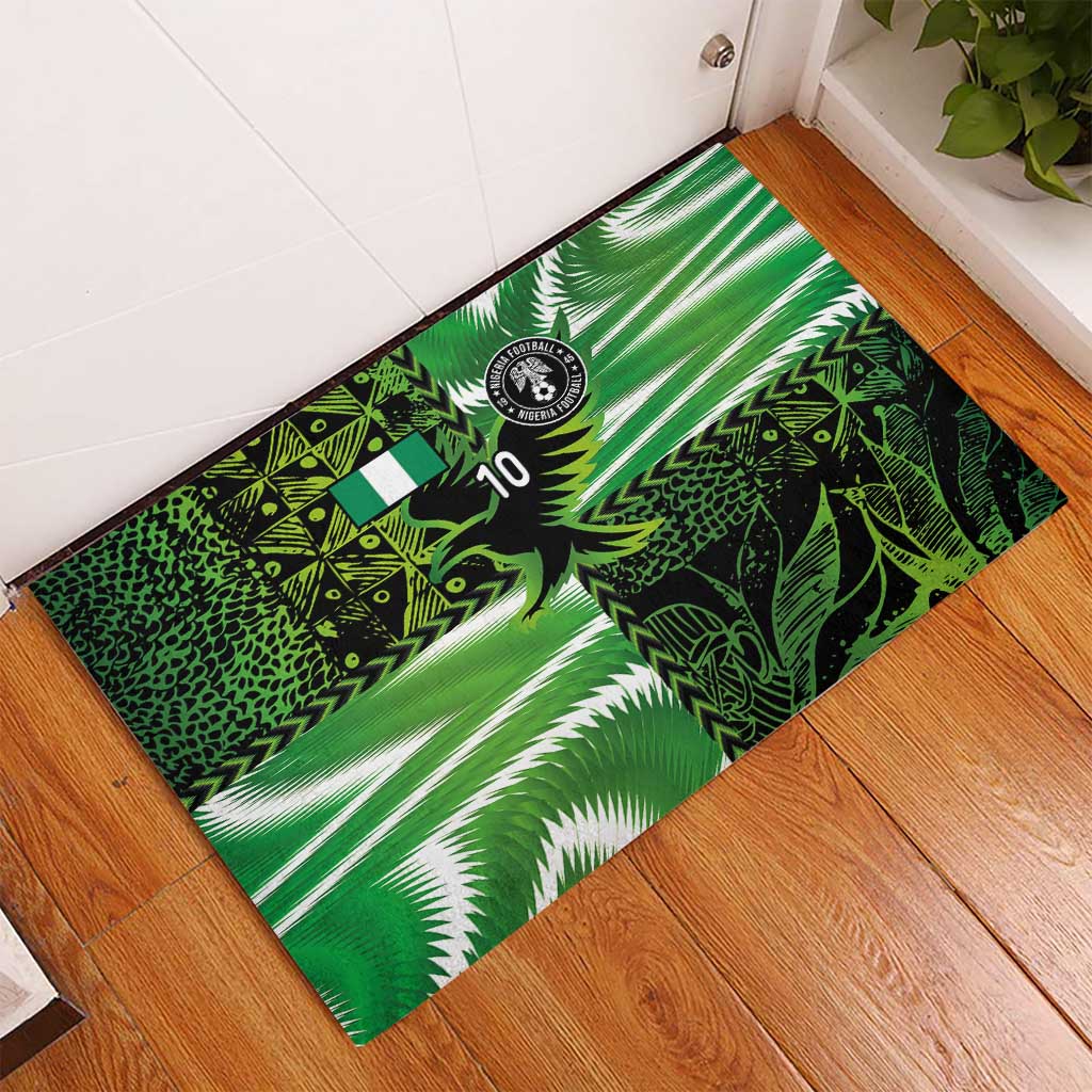 Custom Nigeria Football Rubber Doormat Super Eagles Spirit - Wonder Print Shop