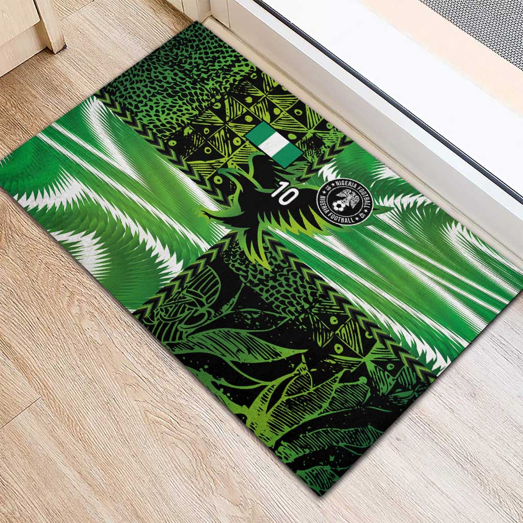 Custom Nigeria Football Rubber Doormat Super Eagles Spirit - Wonder Print Shop