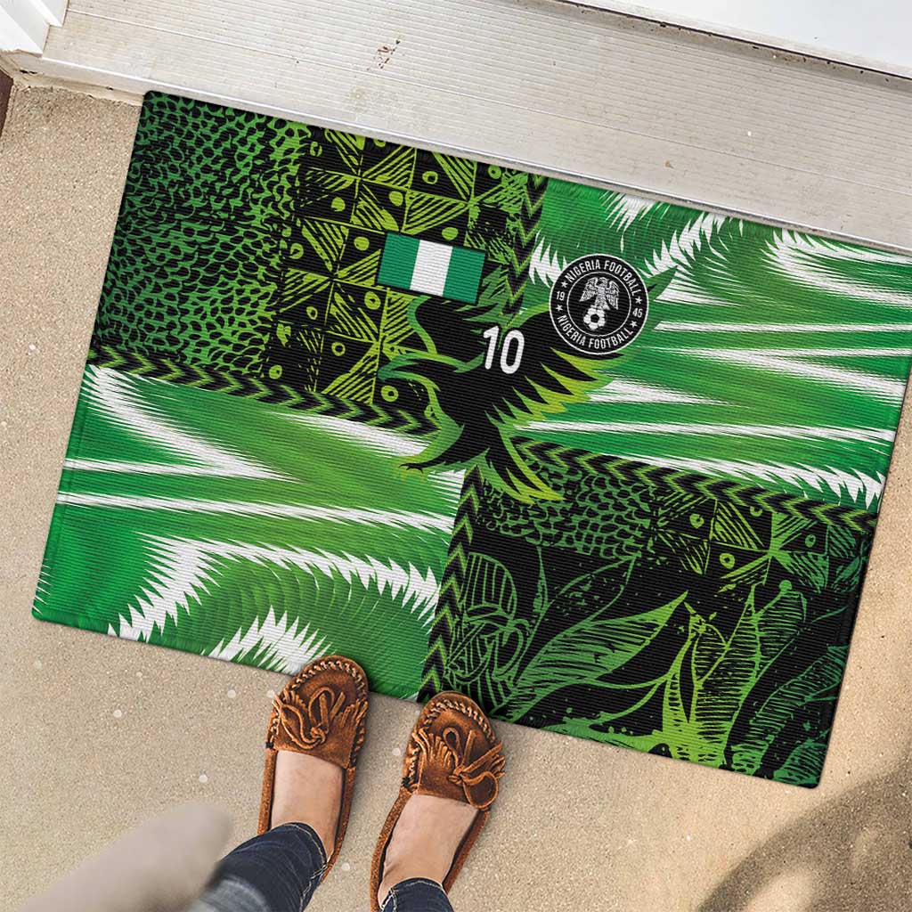 Custom Nigeria Football Rubber Doormat Super Eagles Spirit - Wonder Print Shop