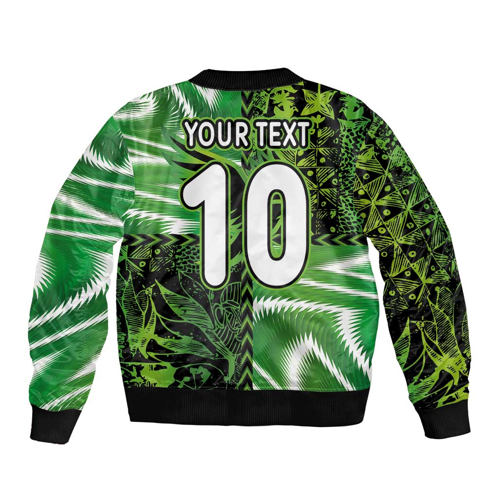 Custom Nigeria Football Sleeve Zip Bomber Jacket Super Eagles Spirit - Wonder Print Shop