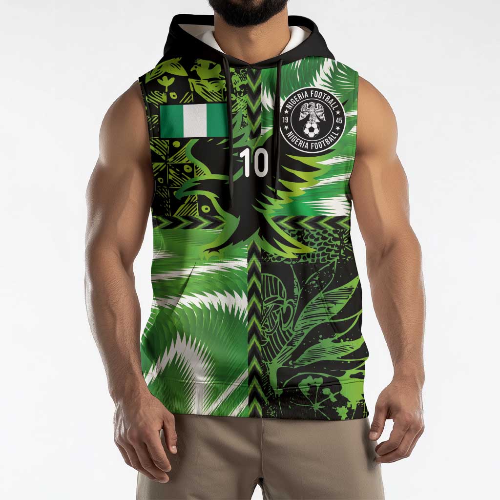 Custom Nigeria Football Sleeveless Hoodie Super Eagles Spirit - Wonder Print Shop