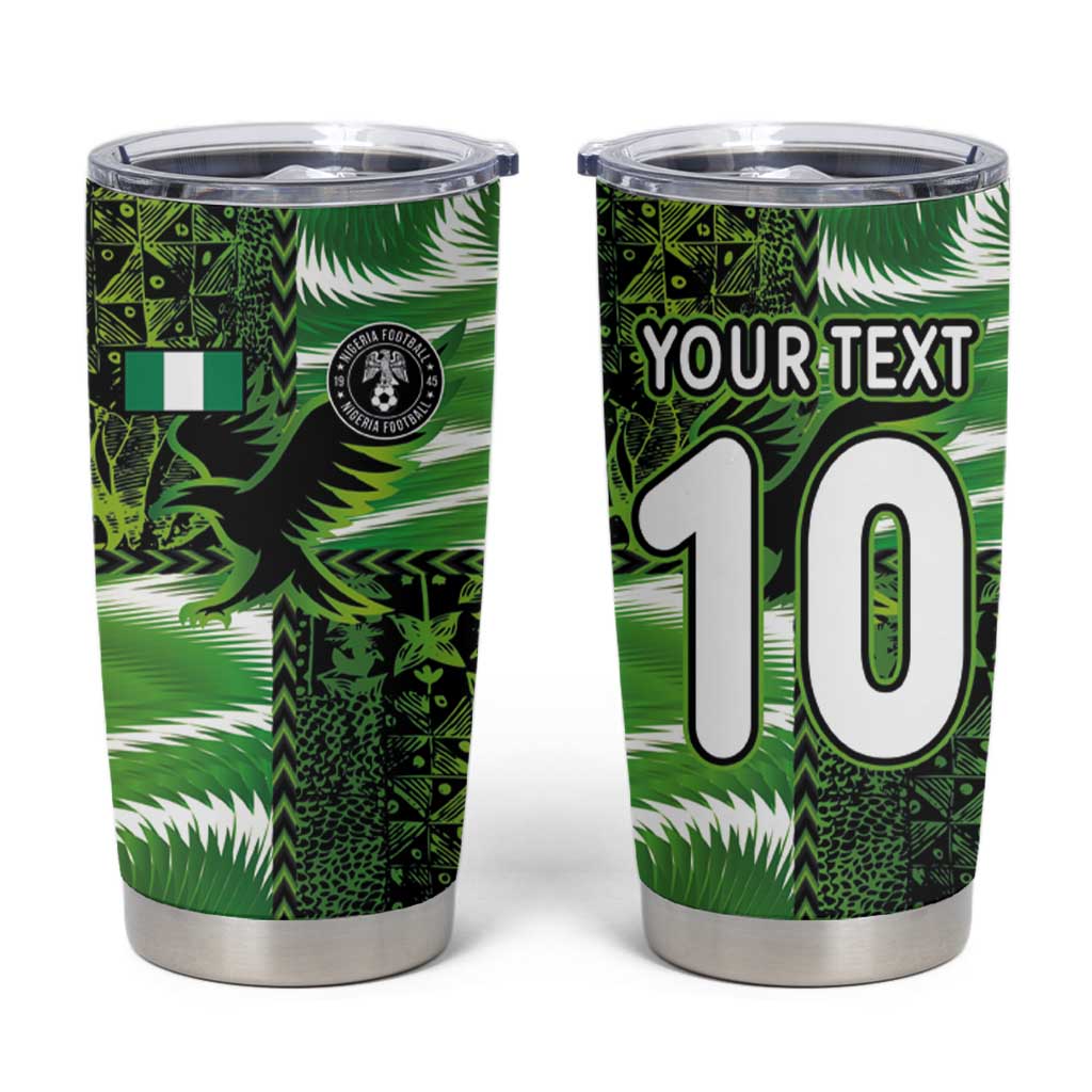 Custom Nigeria Football Tumbler Cup Super Eagles Spirit - Wonder Print Shop
