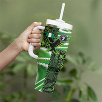 Custom Nigeria Football Tumbler With Handle Super Eagles Spirit - Wonder Print Shop