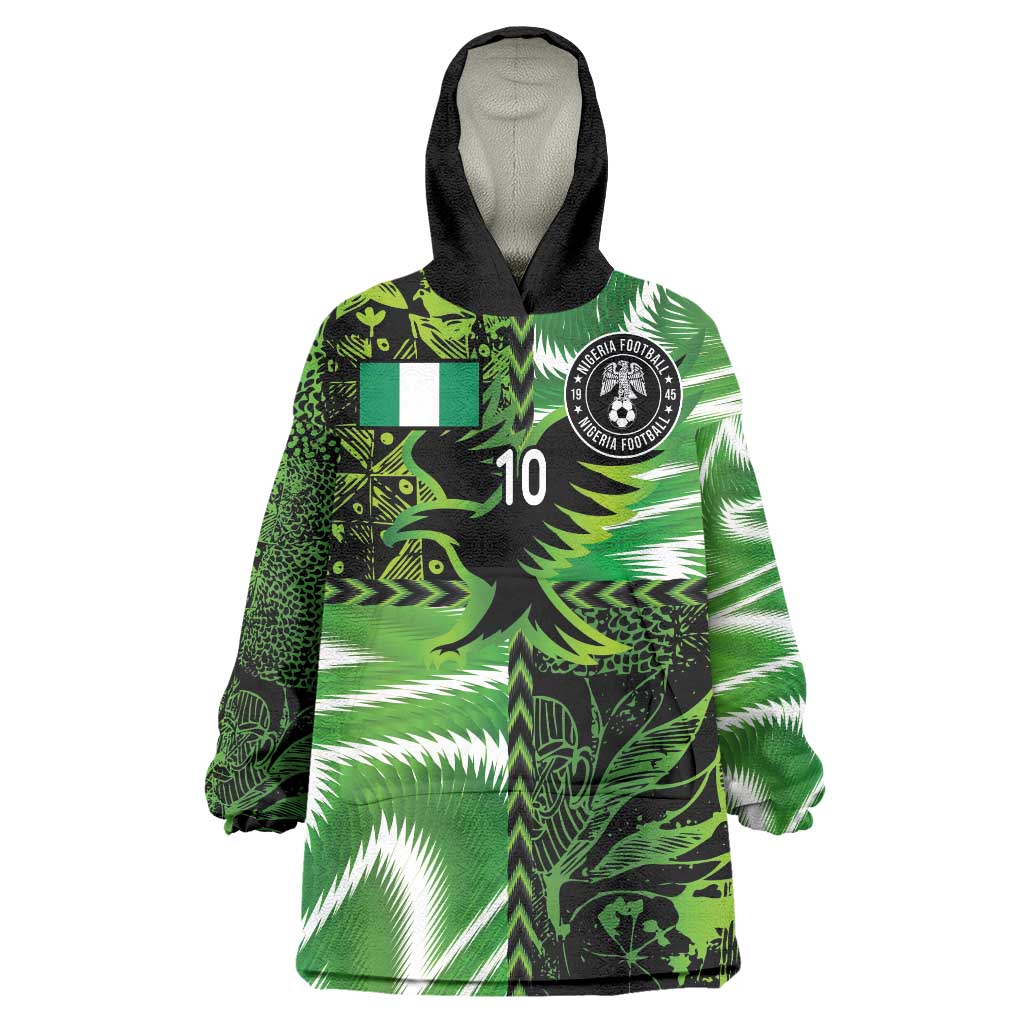 Custom Nigeria Football Wearable Blanket Hoodie Super Eagles Spirit - Wonder Print Shop