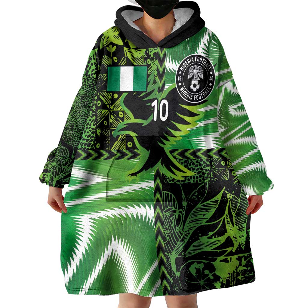 Custom Nigeria Football Wearable Blanket Hoodie Super Eagles Spirit - Wonder Print Shop