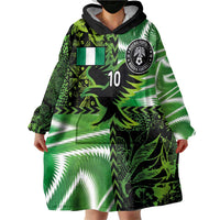Custom Nigeria Football Wearable Blanket Hoodie Super Eagles Spirit - Wonder Print Shop