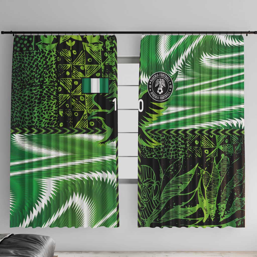 Custom Nigeria Football Window Curtain Super Eagles Spirit - Wonder Print Shop